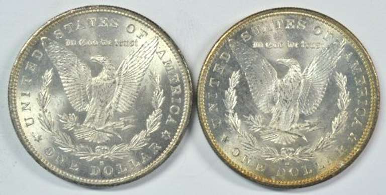 Fresh Choice BU 1879-S & 1880-S Morgan Silver Dollars