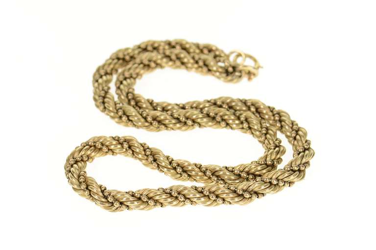Gold Filled 6.1mm Thick Rope Ball Chain Twist Link Necklace