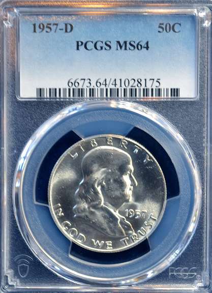 1957 D PCGS MS 64 50 C