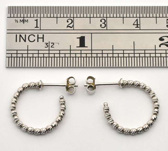 18k White Gold J Hoop Earrings