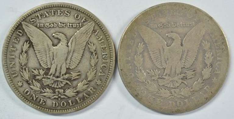 Scarce 1899-S & 1902-S Morgan Silver Dollars