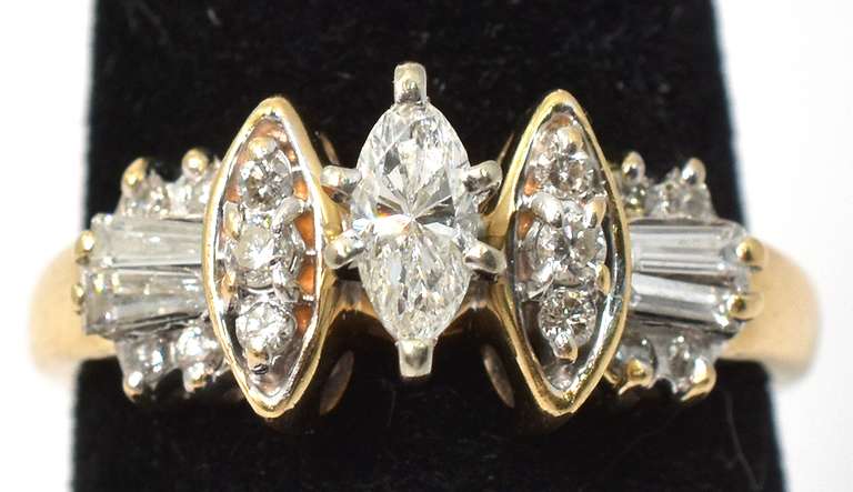 Sparkly 0.64CTW Diamond Ring in 14KT Yellow Gold