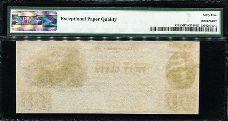 Gem Crisp 1840's .50 John H King Williamsport MD PMG 65 EPQ Tough Note!