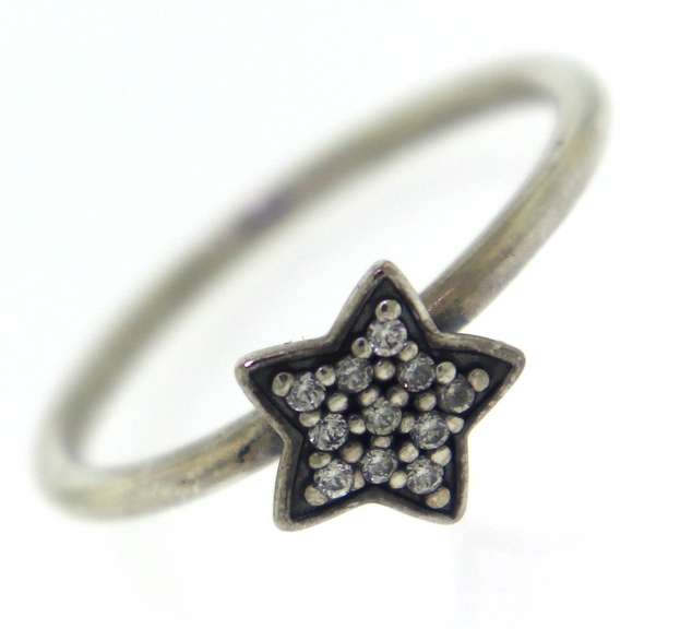 Sterling Silver 925 Pandora CZ Star Ring