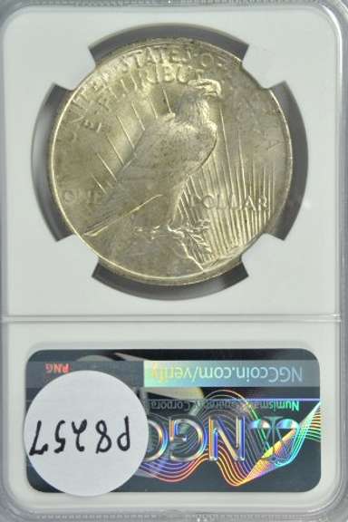 Gem BU 1923 Peace Silver Dollar. NGC MS65