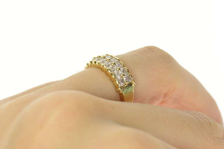 14K Yellow Gold Tiered Princess Travel Wedding Band Ring