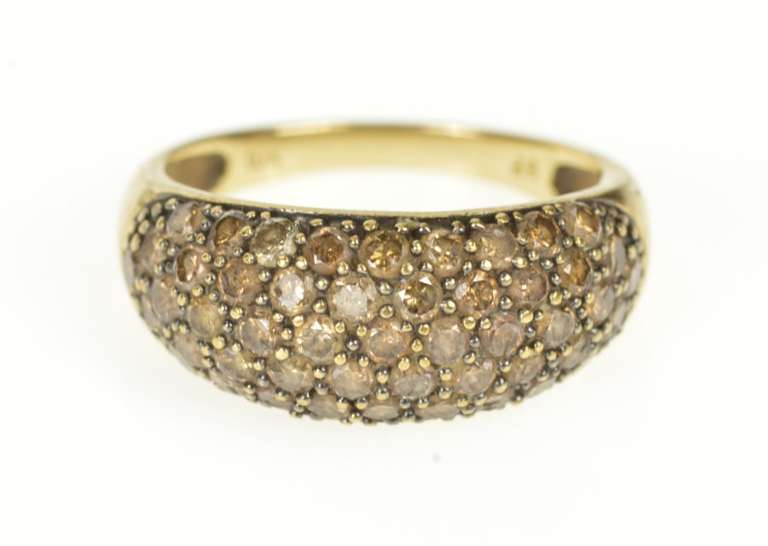 10K Yellow Gold 1.22 Ctw Pave Brown Diamond Statement Band Ring