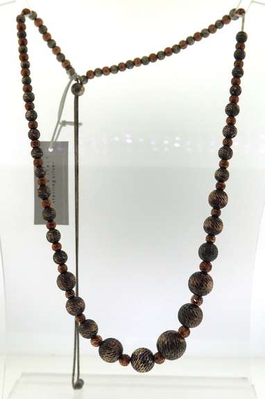 Italian Sterling Silver Beaded Necklace