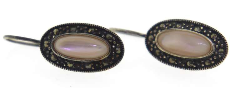 Vintage strling silver Marcasite Drop Earrings