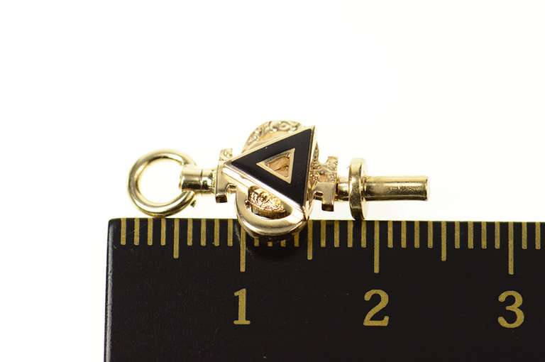 14K Yellow Gold Delta Phi Fraternity Retro Ornate Charm/Pendant