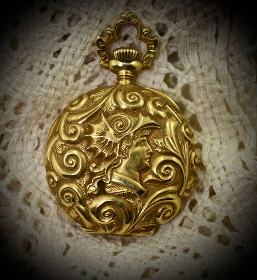 Spectacular 18K Repoussed Pocketwatch