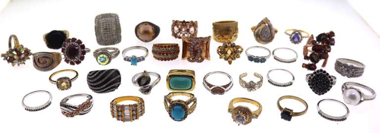 Big Group Lot of Sterling Silver Rings
