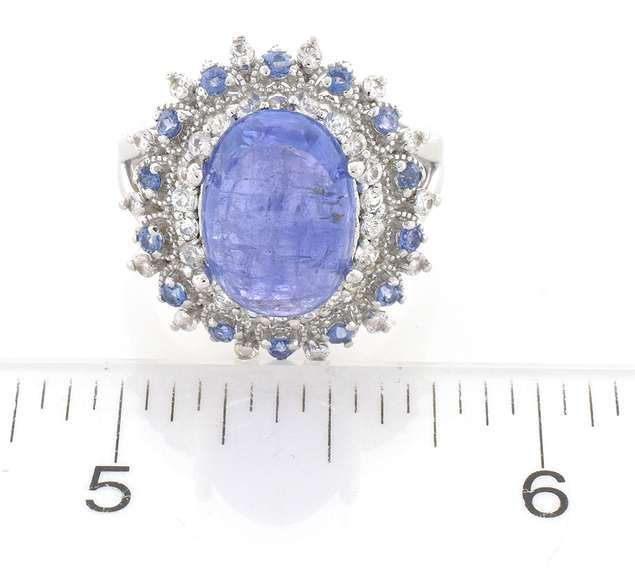 Regal Tanzanite & White Sapphire Ring in Sterling Silver