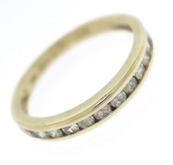Elegant Diamond Channel Set Band in 14kt