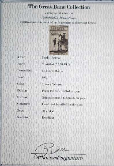 PABLO PICASSO UNTITLED (5.7.59 VII) 1961