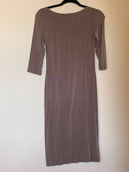 Brown Stretch Cotton Bodycon Dress