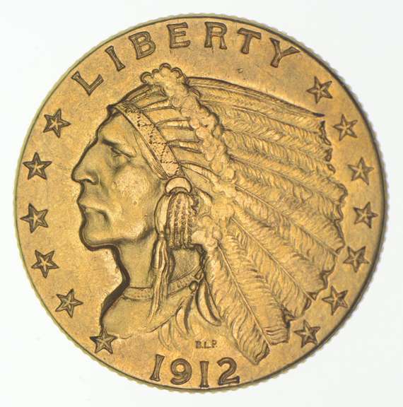 1912 $2.50 Indian Head Gold Quarter Eagle