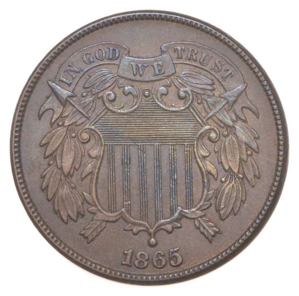 1865 Union Shield Two-Cent Piece