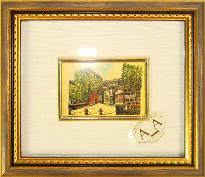 Italian Handcrafted Collectible Cert. Gold Leaf Scenery