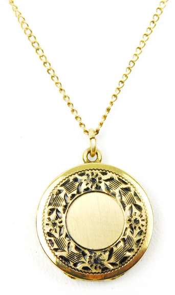 Very Pretty Vintage Gold-Filled Locket & Chain