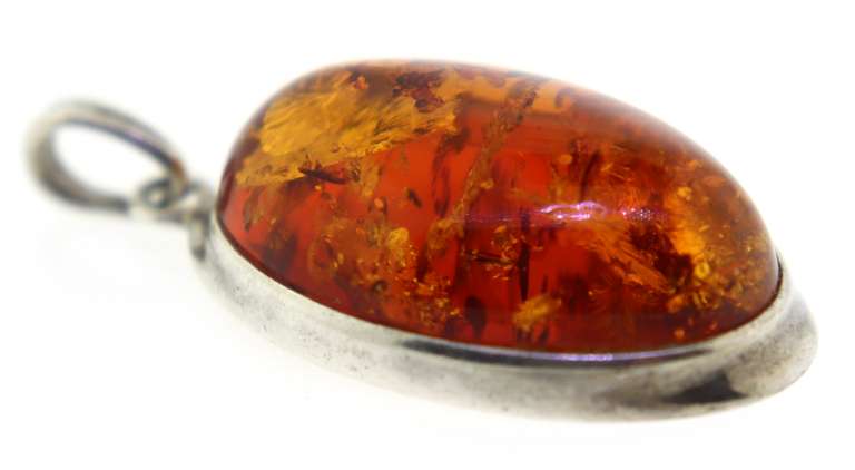 Sterling Silver Amber Color Pendant