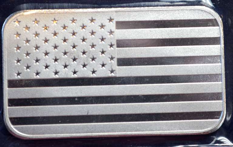 1 OZ Silver Bar United We Stand Flags