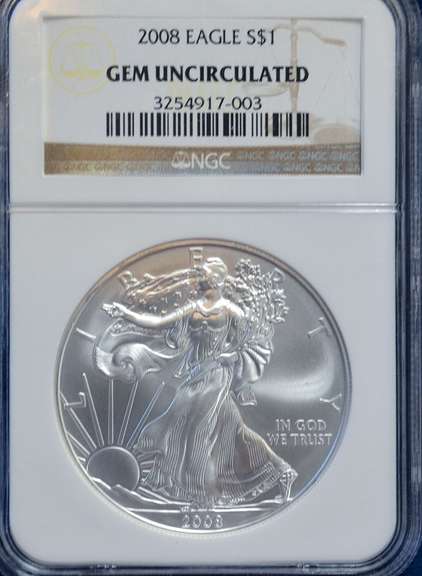 2008 Silver Eagle NGC Gem Uncirculated