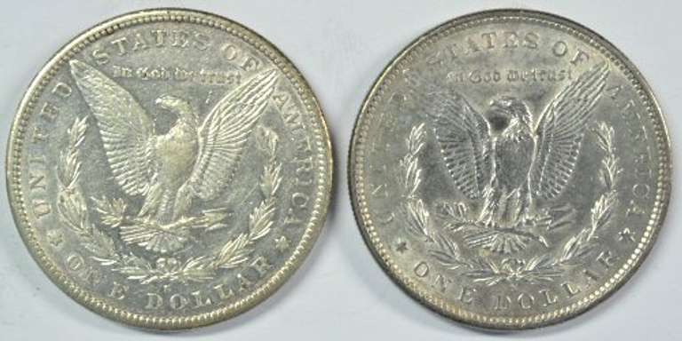 Scarcer 1887-S and 1897-S Morgan Silver Dollars. Nice