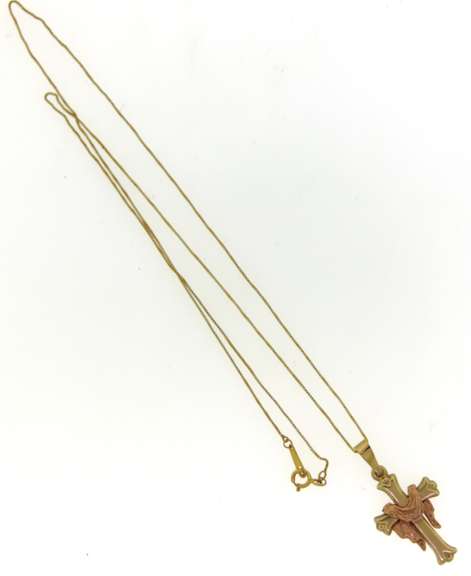 Italian 14K YellowGold Cross Necklace