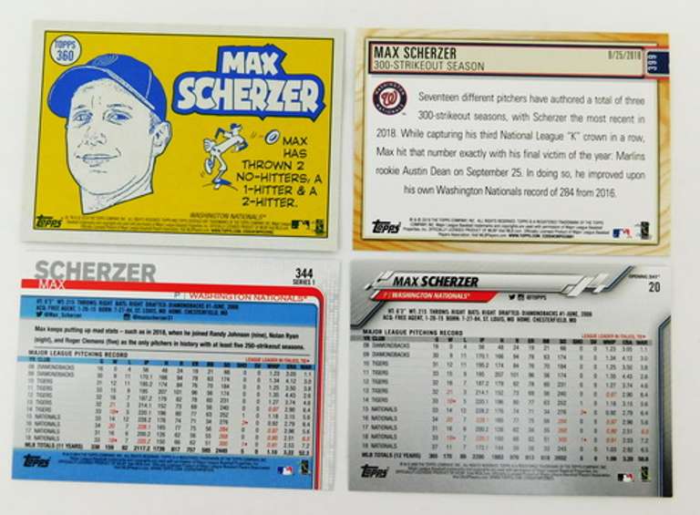 4 Max Scherzer, Nationals Baseball Cards
