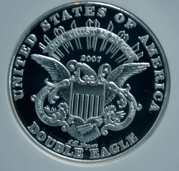 2007 JAMES B. LONGACRE "PROPOSED MOTTO" DBLE EAGLE  1 OZ. SILVER