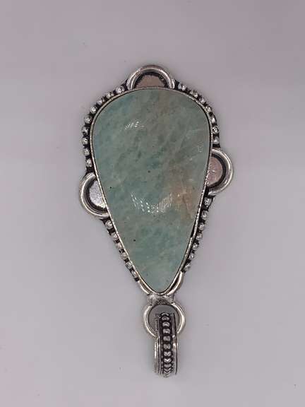 Beautiful Natural Gemstone Silver Pendant