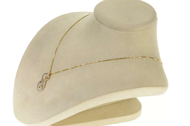 10K Yellow Gold 0.70 Ctw Diamond Encrusted Two Tone Loop Pendant