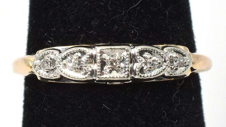 Dainty Diamond Accent Ring in Yellow Gold