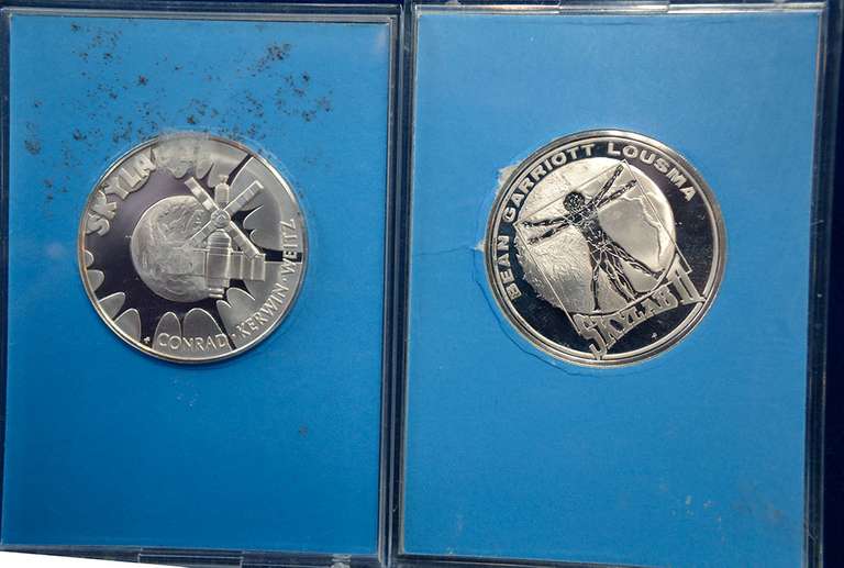 Lot Of 2 Sterling Silver Franklin Mint Medals