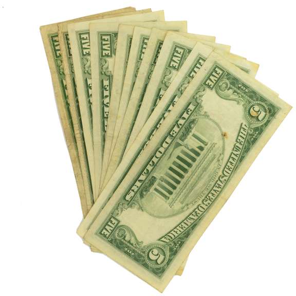 10 Clean  $5 Red Seal  US Notes