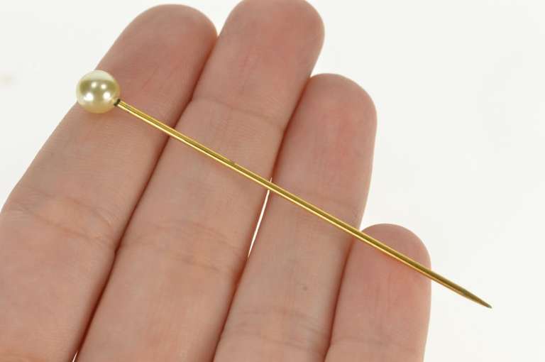 Gold Filled 6.3mm Pearl Victorian Wedding Boutonnière Stick Pin