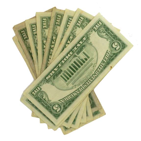 10 Clean $5 Red Seal US Notes