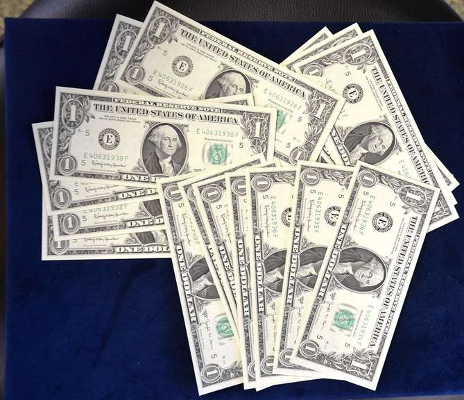 20 CONSECUTIVE UNC 1963 B SERIES $1.00 FRN NOTES  BARR DOLLARS