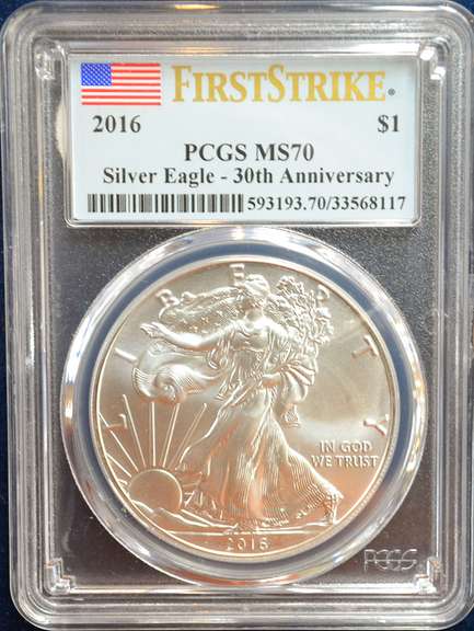 2016 Sliver Eagle PCGS MS70 First Strike