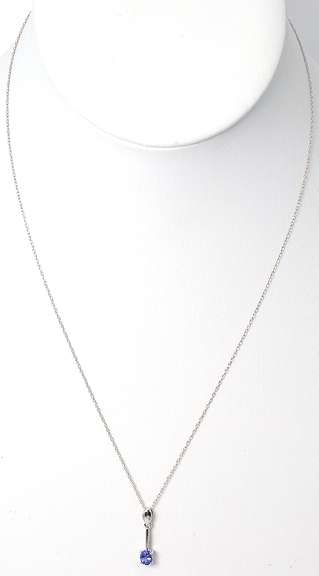 Vibrant Iolite Necklace in 14KT White Gold