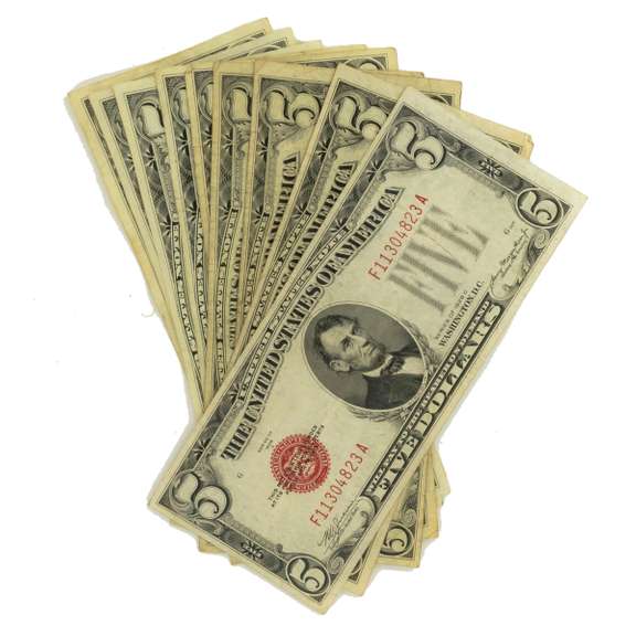 10 Clean  $5 Red Seal  US Notes