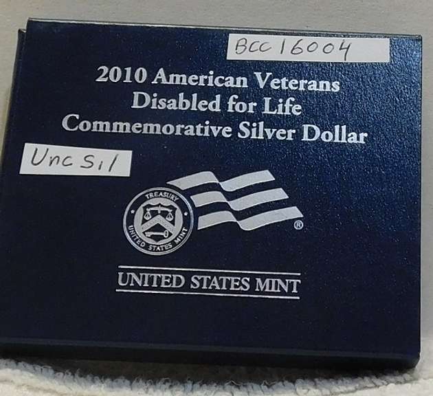 2010 Unc Silver Veterans Disabled Life Dol