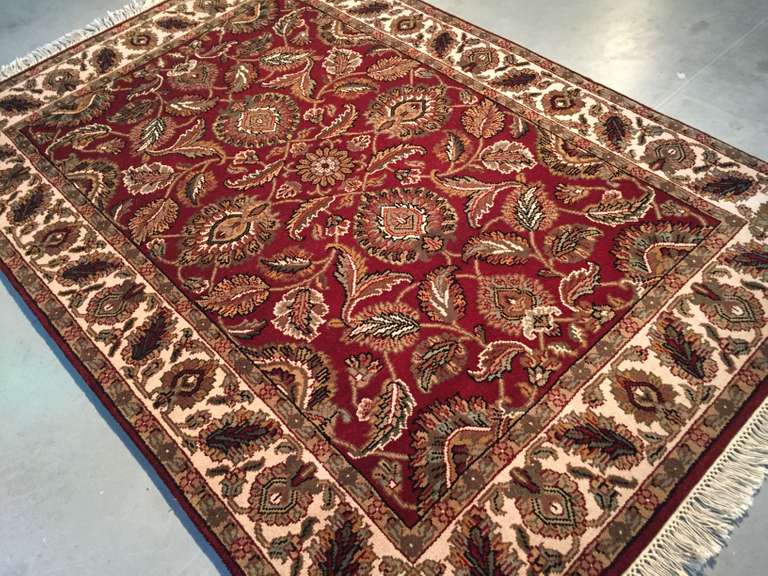 HAND KNOTTED JAIPUR RUG 4.2x6.2