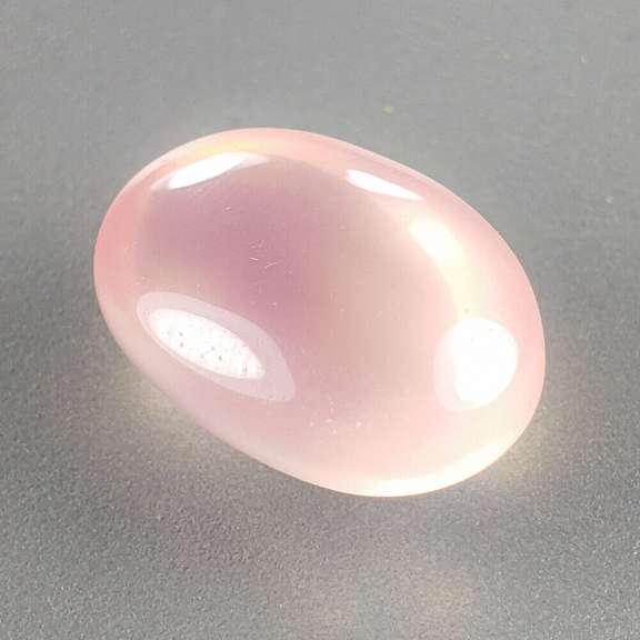 Glowing! 17.30ct powder pink Rose Quartz cabochon