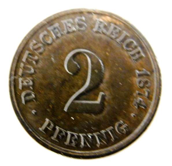 1874 F 2 Pfenning German Coin