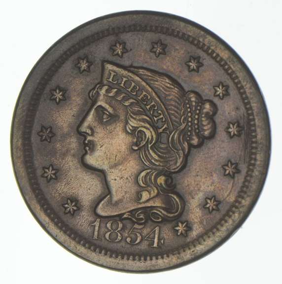 1854 Braided Hair Large Cent