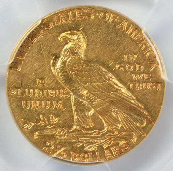 Near Mint 1928 US $2.50 Indian Gold Piece. PCGS AU55