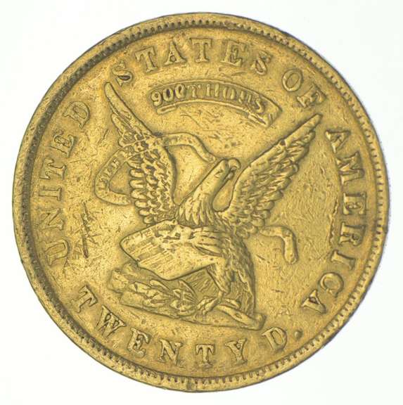 1853 $20 U.S. Assay Office San Francisco, California Gold Coin