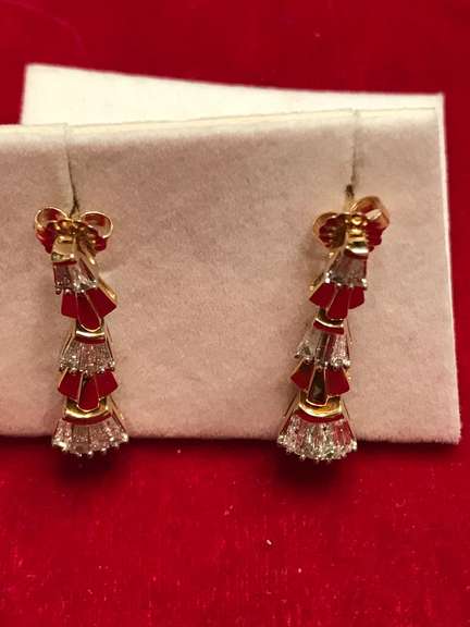 14k gold diamond earrings.